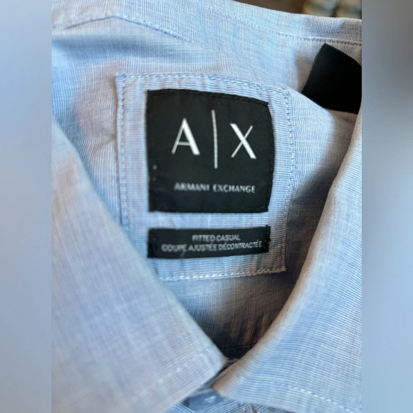 Armani Exchange AX Men’s Light Blue Button Up Casual Fit Size L - Picture 3 of 5
